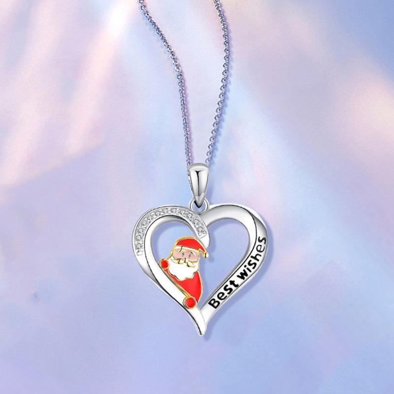 Christmas Santa Claus Heart Necklace Unique Design Party Daily Leisure Wearing