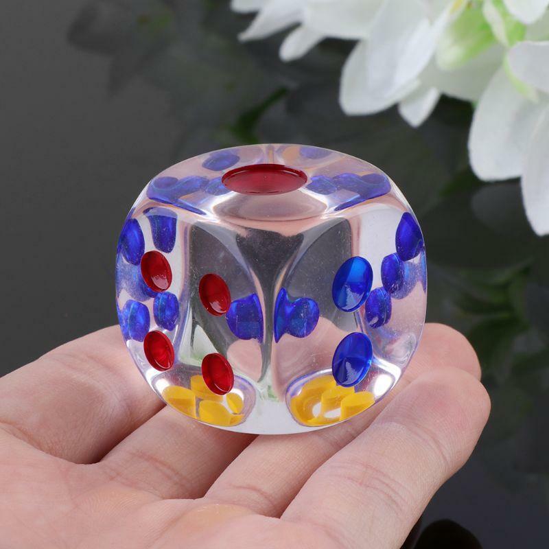 35mm Colorful Transparent Dice 6 Sides D&D Cambling Club Party Dice Board Game