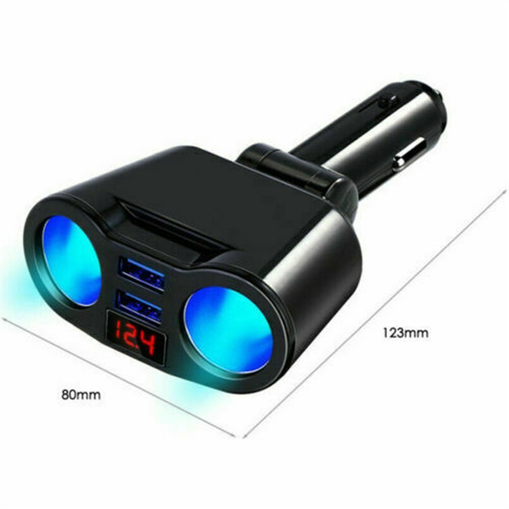 Charging Auto Car Cigarette Lighter 2 Way Dual Adapter Car Charger Charger Plug
