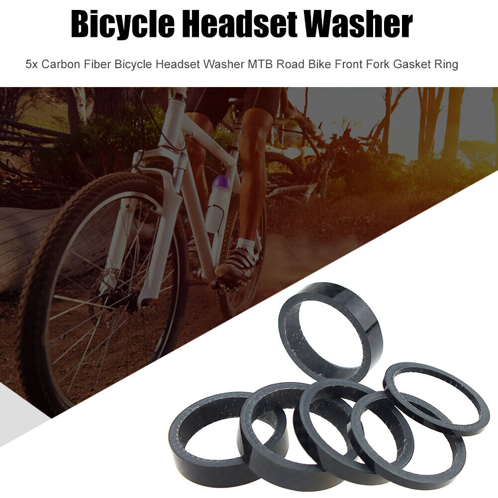 5x Carbon Fiber Bicycle Headset Washer MTB Road Bike Front Fork Gasket Ring