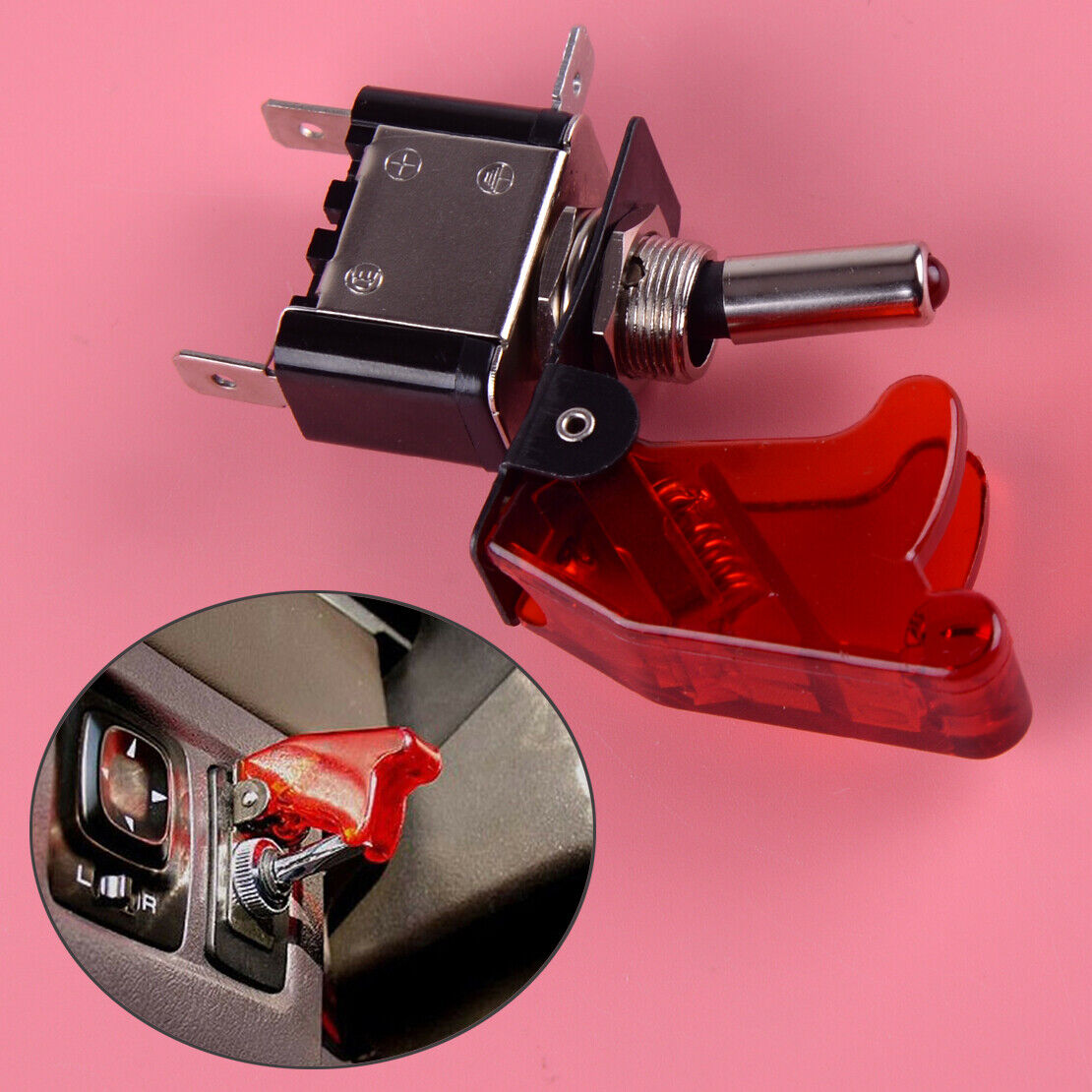 1x 12V 20A Red LED Light Rocker Toggle Switch SPST ON/OFF Car Auto Boat Truck Li
