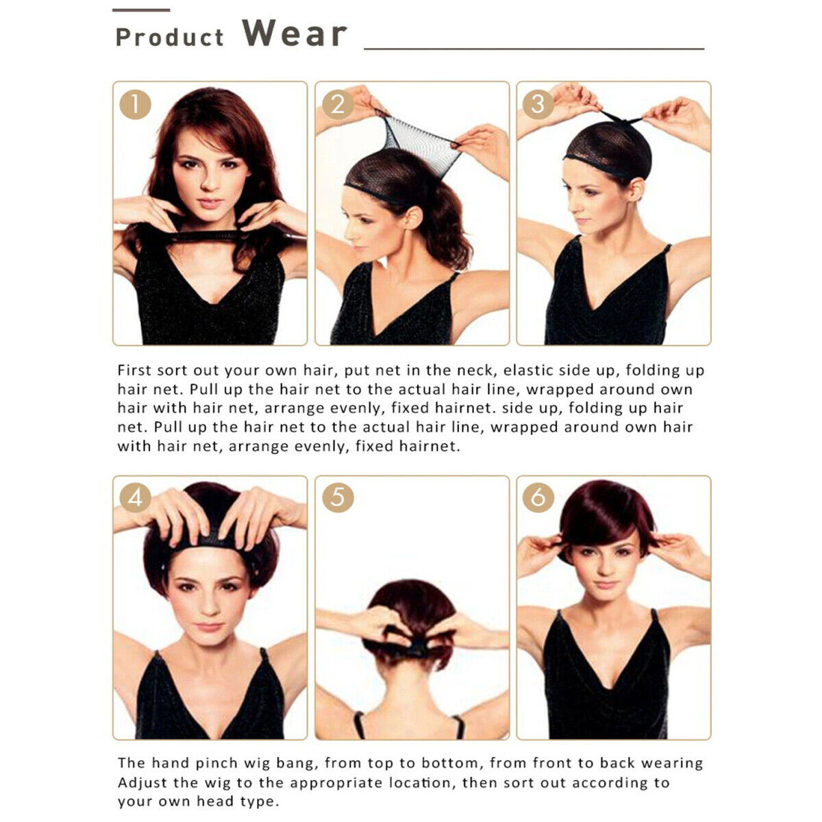 Women Ladies Fashion Short Curly Wig Natural Brown BOB Wavy Hair Wigs with Bangs