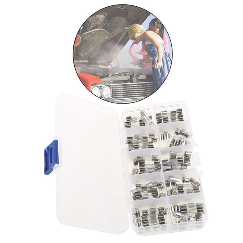 100 Pieces Fuses Tubes 250V Quick Blow Car Glass Tube Fuse Replacement Parts