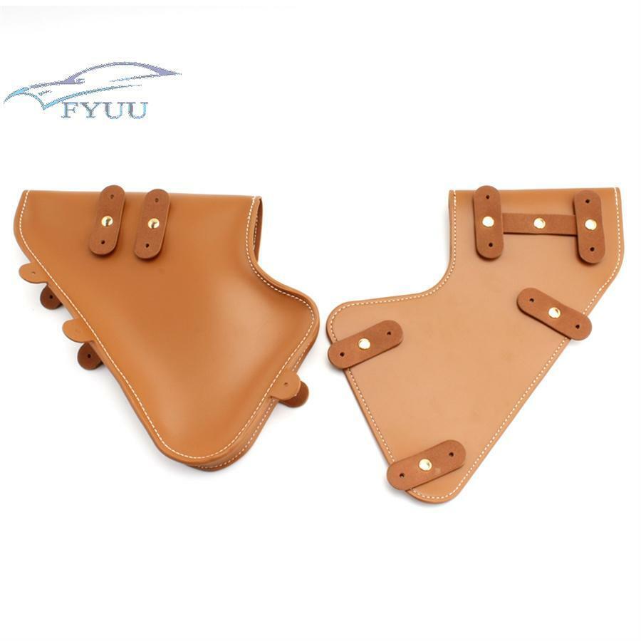 1 Pair Side Bag Brown PU Leather Motorcycle Storage Bag For BMW R Nine T 2014-Up