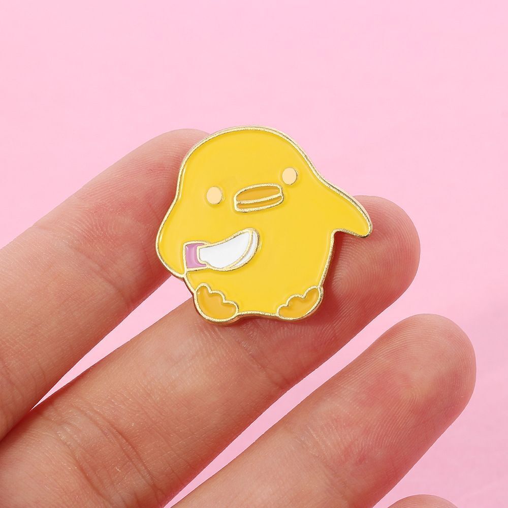 Metal Badge Cartoon Clothes Lapel Pin Animal Brooch Enamel Pins Yellow Duck