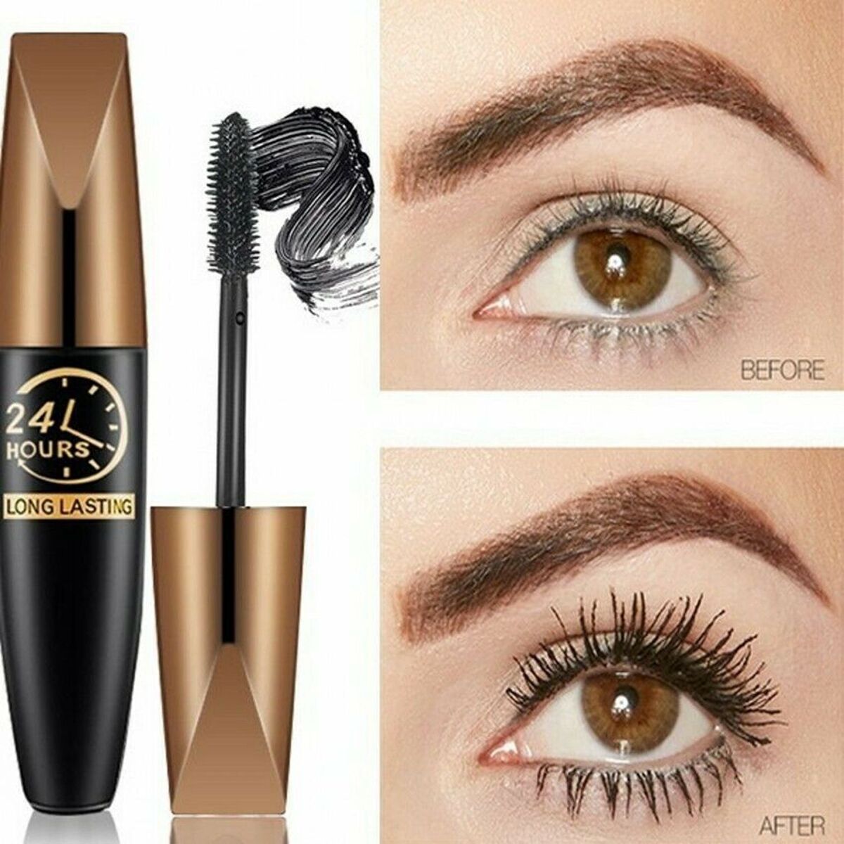 Curling Voluminous Fiber Lashes Eye Makeup Tool Extension 4D Silk Fiber Mascara