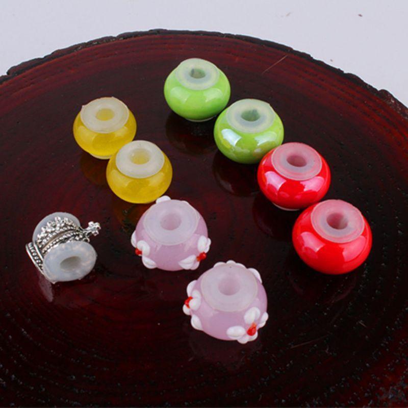10 Pieces Durable Ring Spacer Silicone Rubber Stoppers Ring Bead Spacer Charms