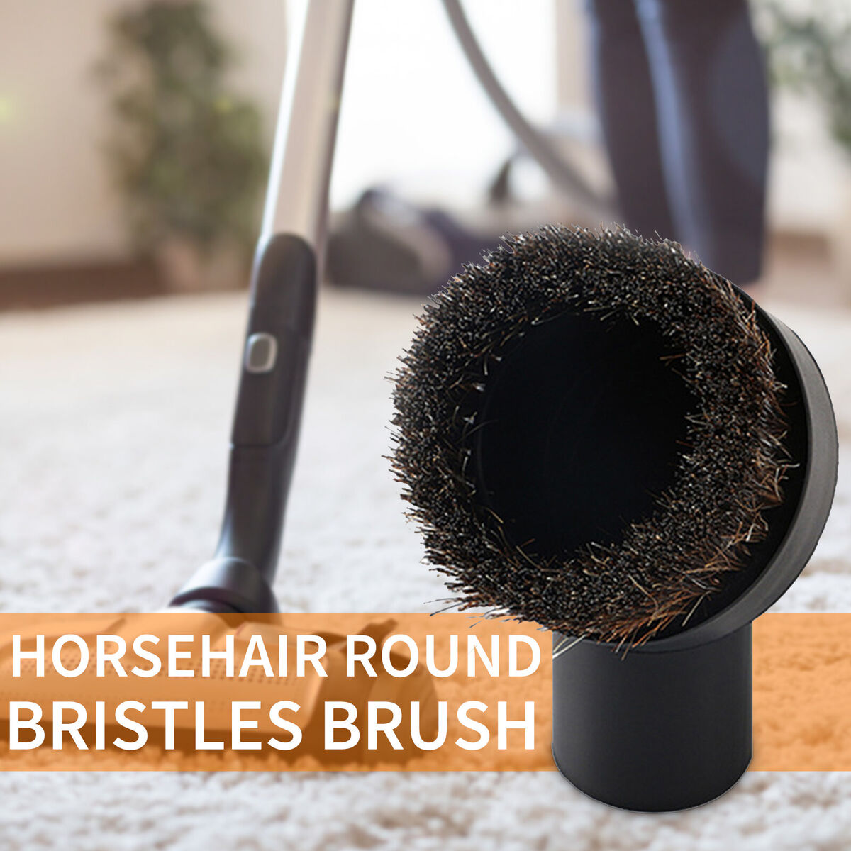 Horse Hair Vacuum Attachment 25mm Round Dust Brush Hose Adapter Replacement