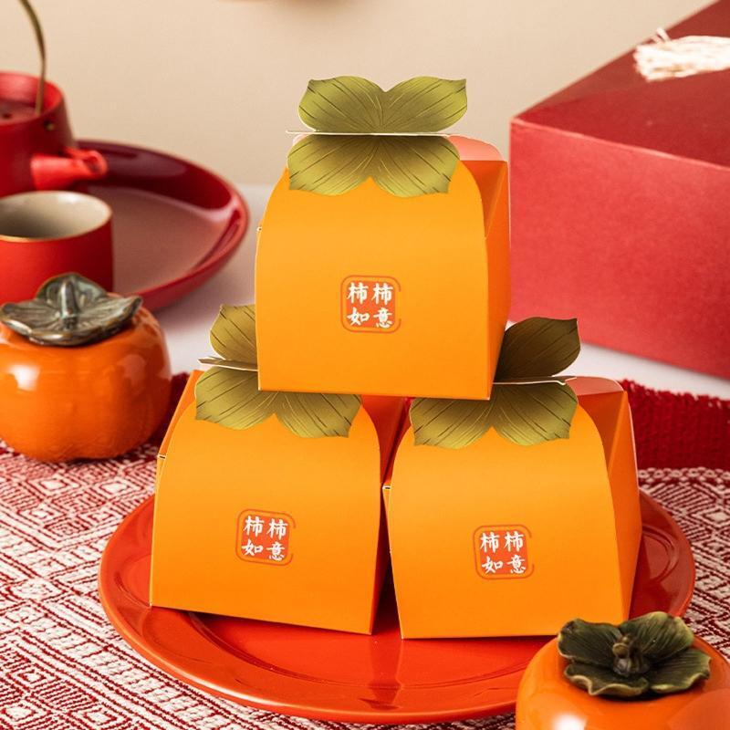 Persimmon Gift Boxes 5pcs/set Creative Fruit Shape Package Case Supplies