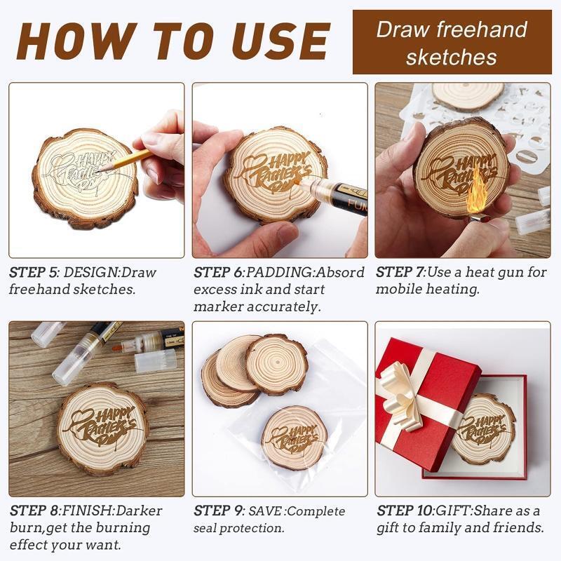 Dual-end Wood Burning Marker Pyrography Marker Pen Wood Burning Tool Easy to Use