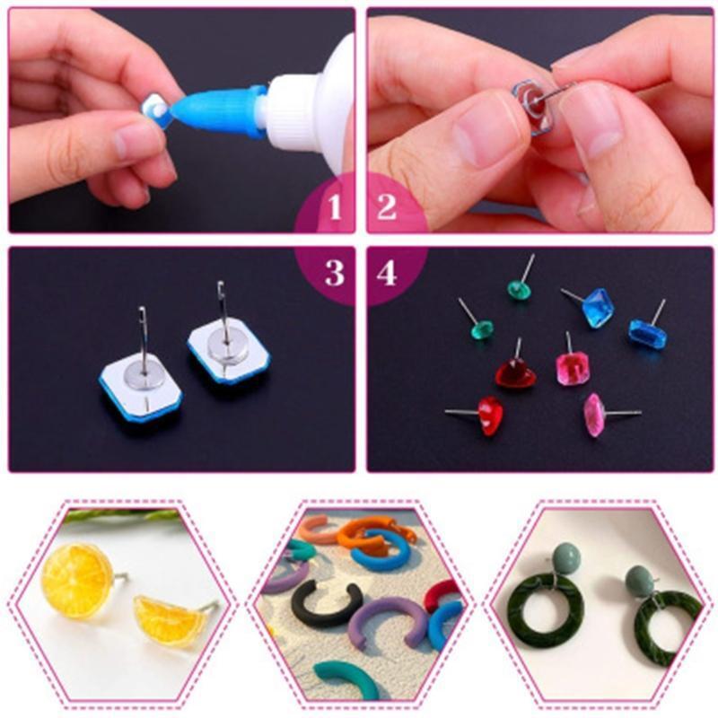 1800Pcs Jewelry Earring Making Supplies with Alloy Earring Posts Earring Backs