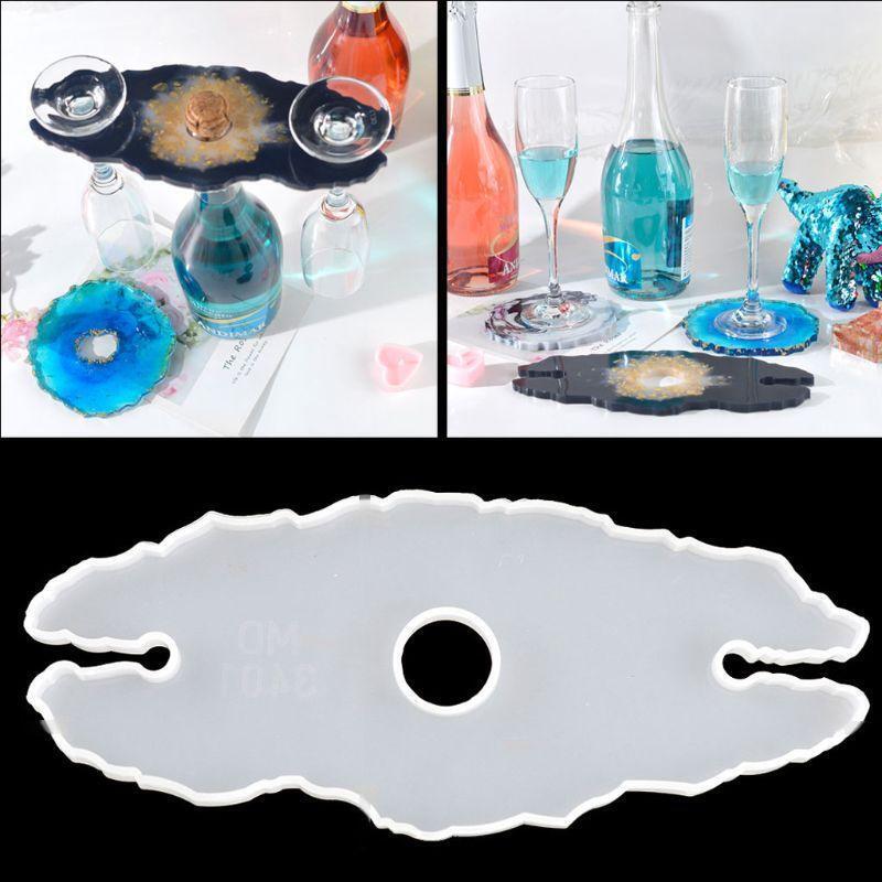 Large Wine Glass Holder Silicone Molds Irregular Coaster Epoxy Casting Molds