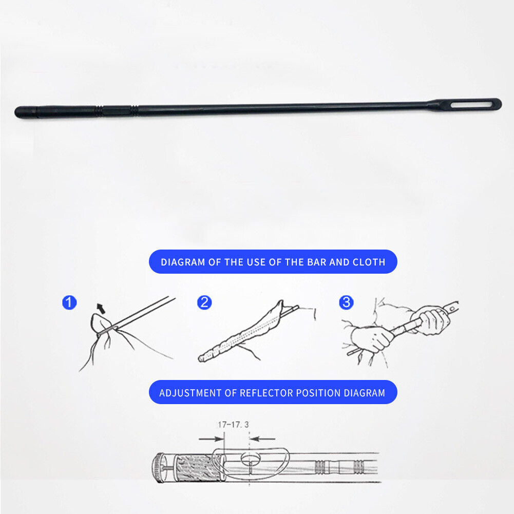 Flute Cleaning Kit 14 inch Plastic Cleaning Rod with Random Color Cloth
