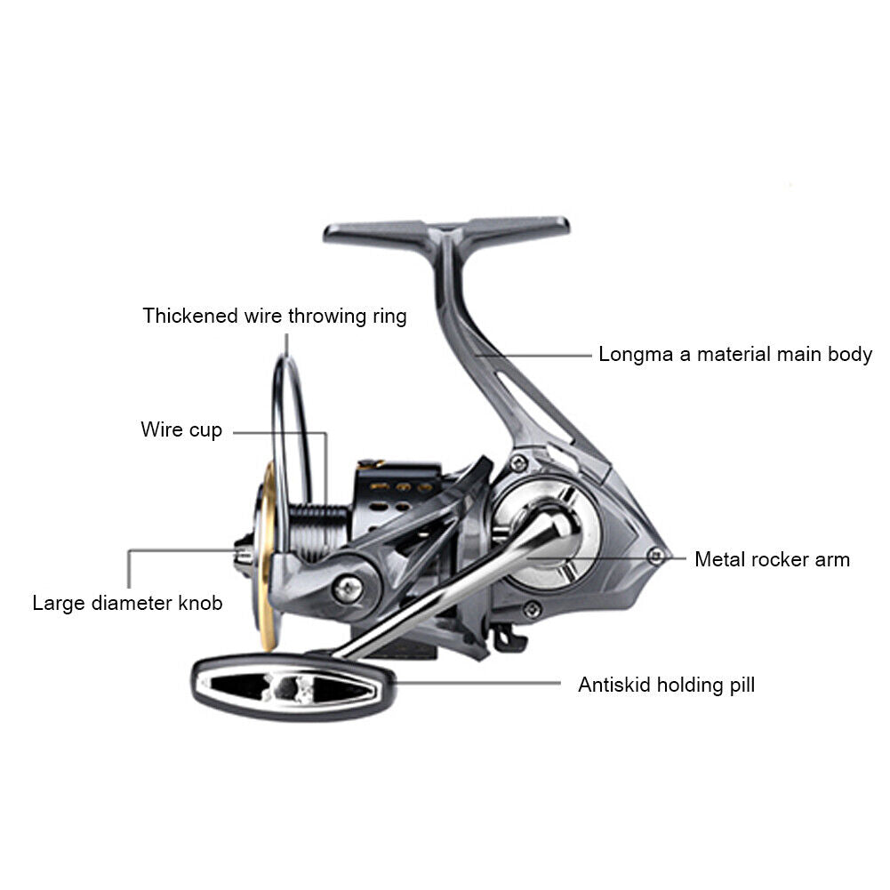 15-20kg Max Drag Spinning Fishing Reel 5.2/1 Speed Ratio Tackle (DA5000)