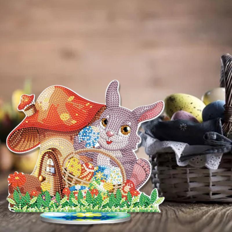 Easter Bunny Mushroom 5D Diamond Art Painting Ornaments DIY Desktop Decoration