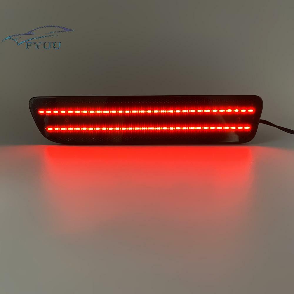 2 Pcs Smoked Lens Red LED Rear Bumper Side Marker Light For 2005-09 Ford Mustang
