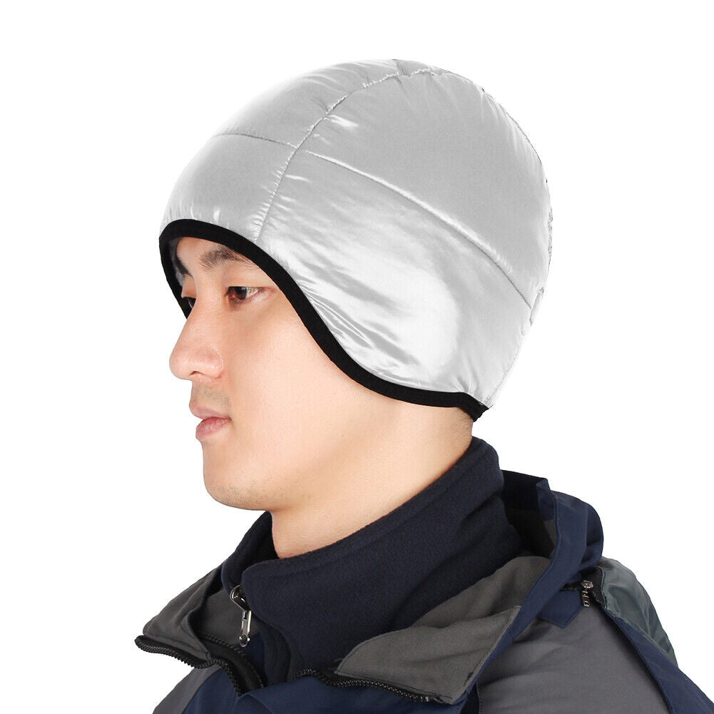 Warm Cycling Down Cap Windproof Skiing Ear Protection Beanie Hats (Gray)