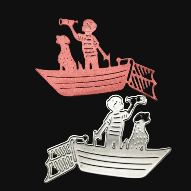 Kid Dog Boat Metal Cutting Dies Stencil Scrapbooking DIY Album Stamp Paper Card