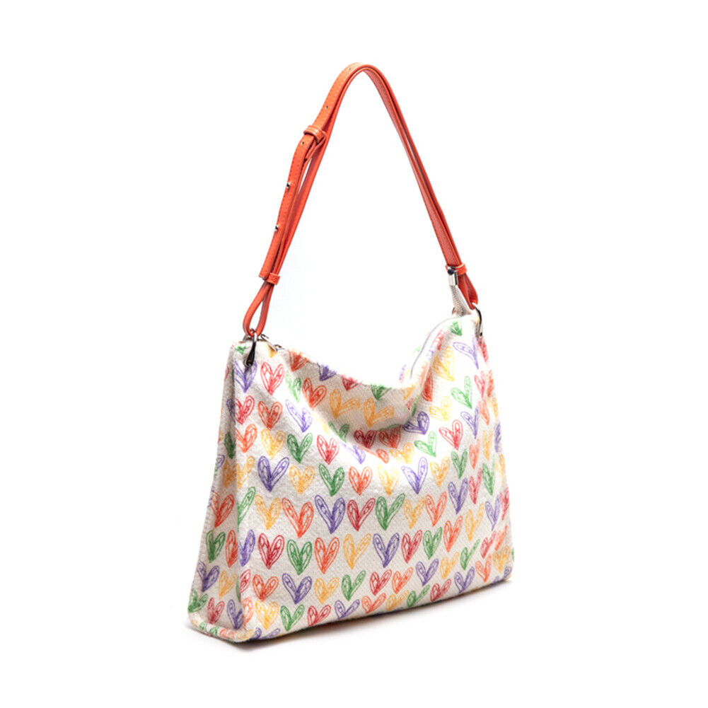 Love Printed Women Handbag Canvas Candy-Color Students School Shoulder Bag