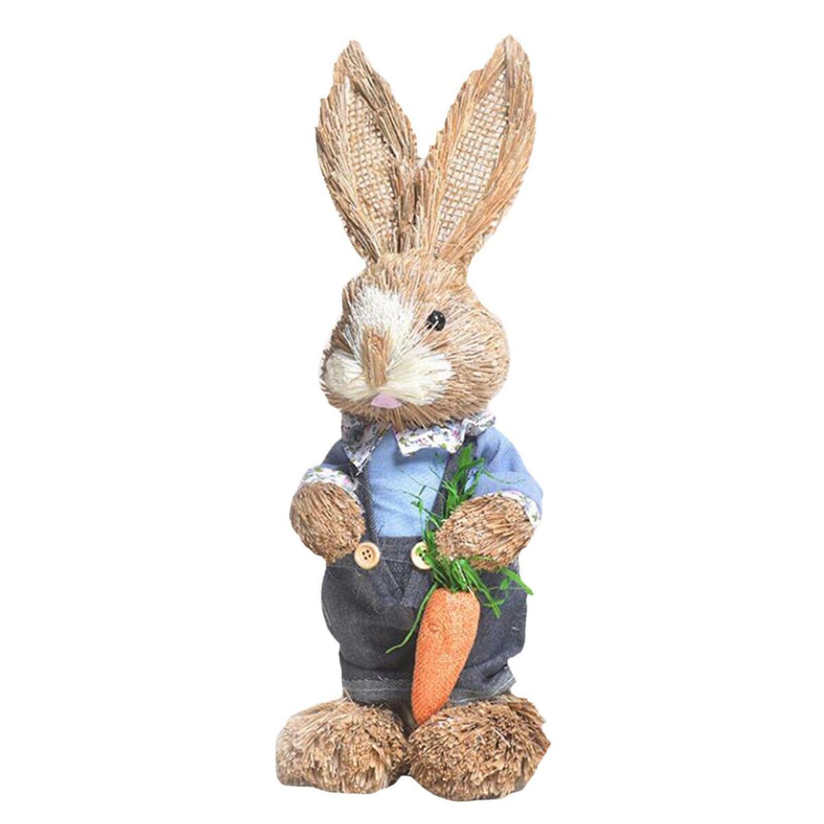 2x Lovely Spring Straw Easter  Statue  Desktop Wedding Decor
