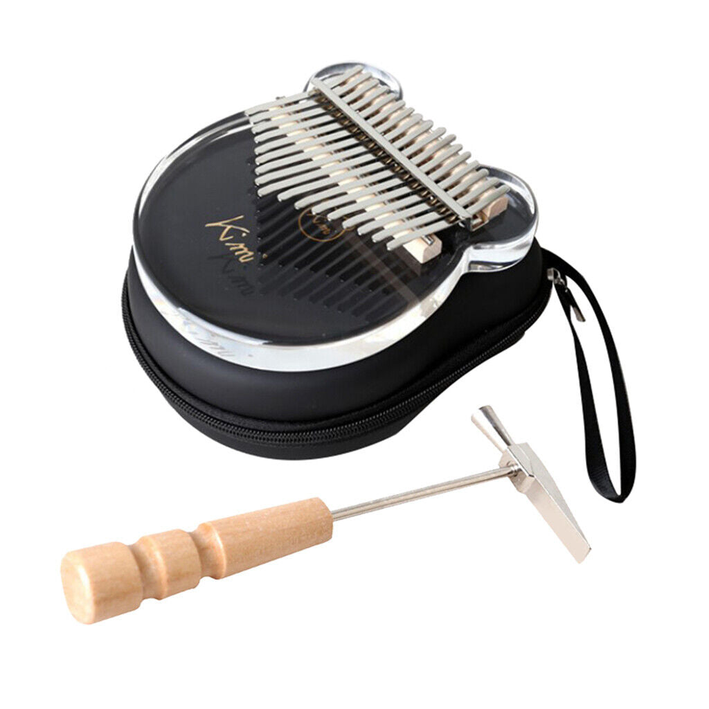 Clear Musical Instrument 17 Keys  Piano Mbira with  Hammer