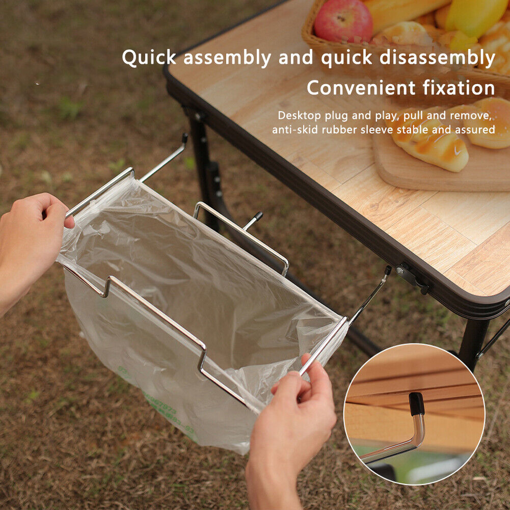 Garbage Bag Holder Shelf Rubbish Portable Camping Trash Hanger Storage Rack