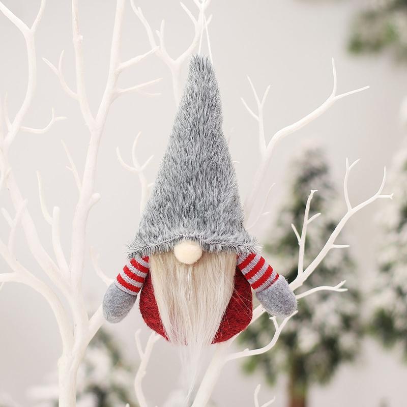 Christmas Plaid Plush Hat Hanging Gnome 1Set Pendant Bedroom Living Room Decor