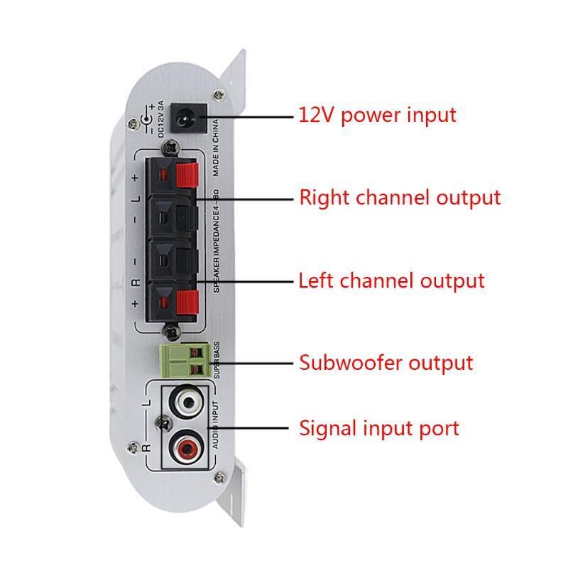Audio Player Digital Hi-Fi Power Amplifier 2.1CH 40W 2x20W Subwoofer Stereo-BASS