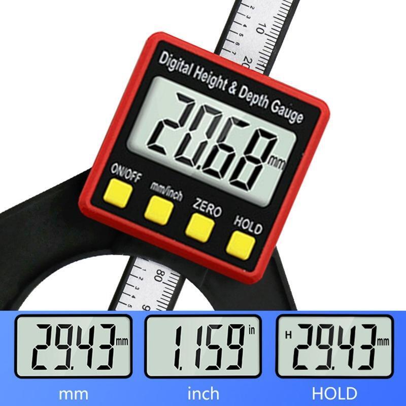 Mini Height Gauge Depth Gauge for Saw Table Thickness Gauge with Magnetic Feet