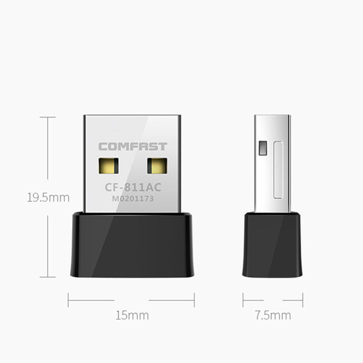 USB 2.0 WiFi Dongle Adapter 2.4G/5.8G Dual Band Dongle 650M Home Wireless