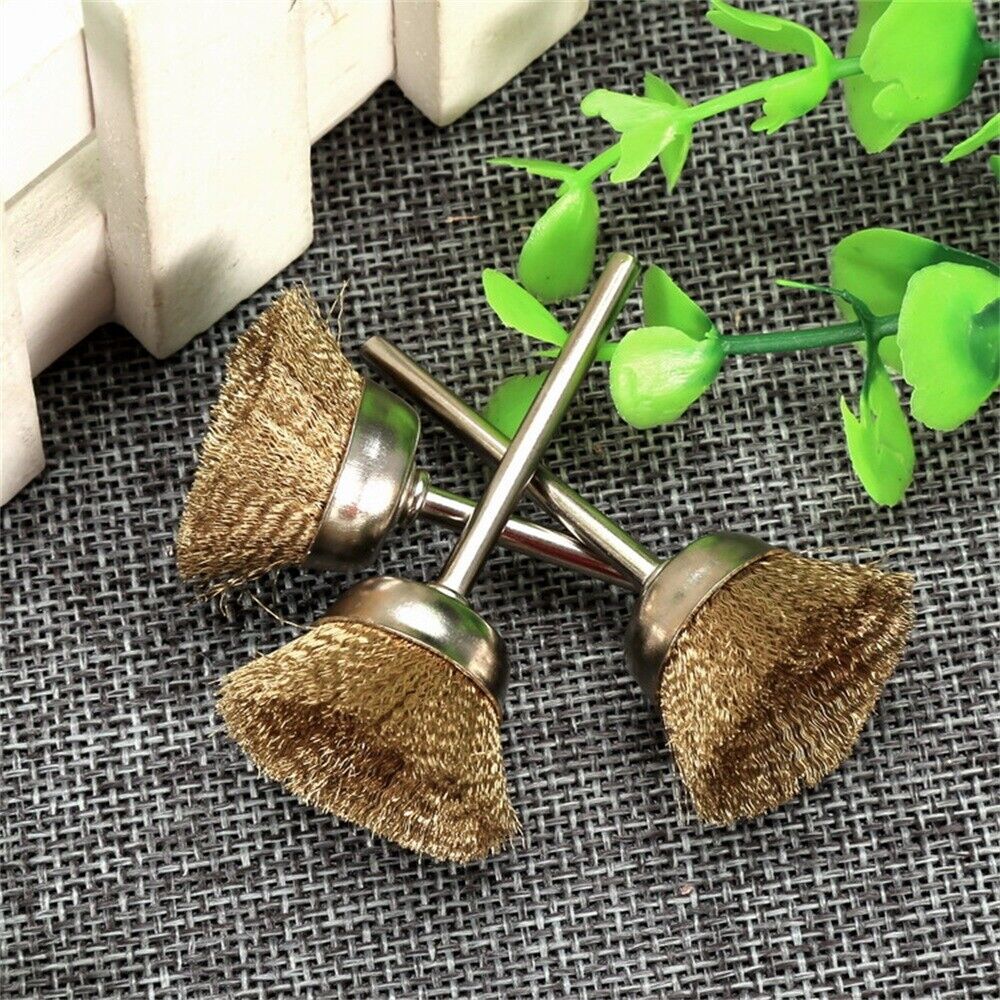 20Pcs Brass Wire Brush 25mm Bowl Shape Cleaner Polishing Die Grinder Rotary Tool