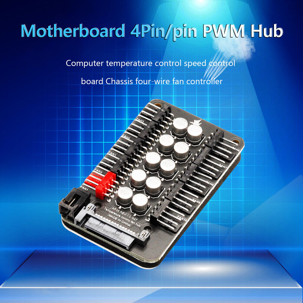 Motherboard 4 Pin PWM Cooler Fan HUB Splitter Power Extension Cable Adapter