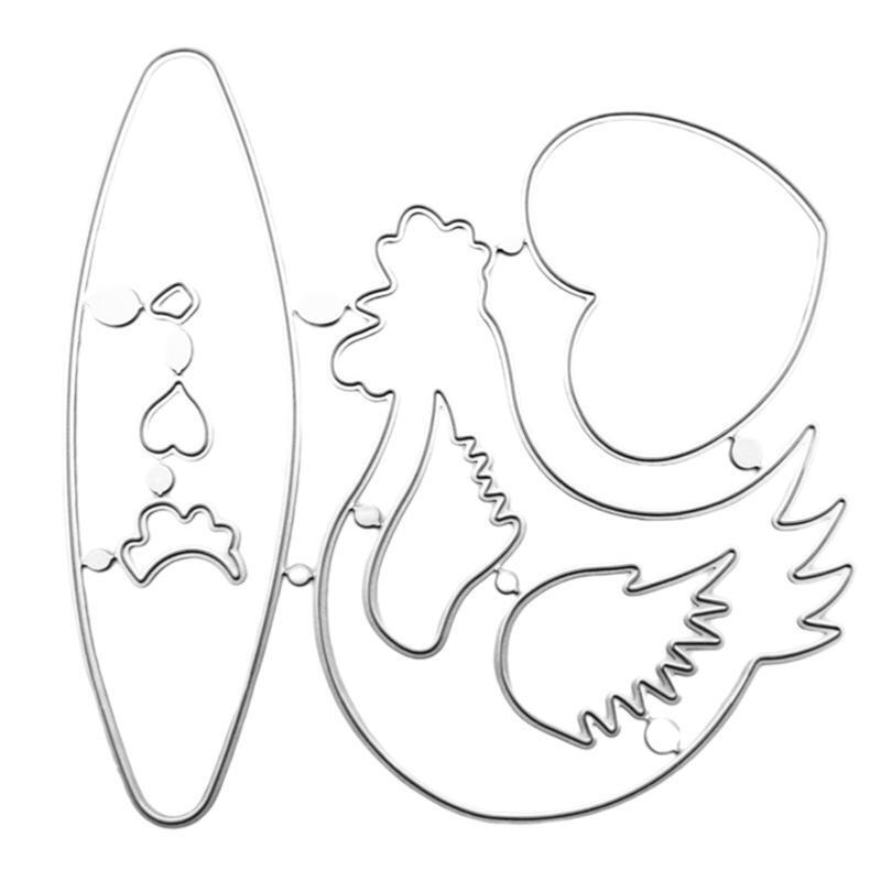 Animal Metal Die Cuts Chicken and Heart Carbon Steel Cutting Dies for Crafts