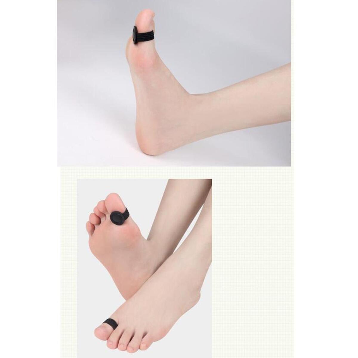 2Pcs Magnetic Foot Massage Toe Rings for Man and Woman, Tool Small Black