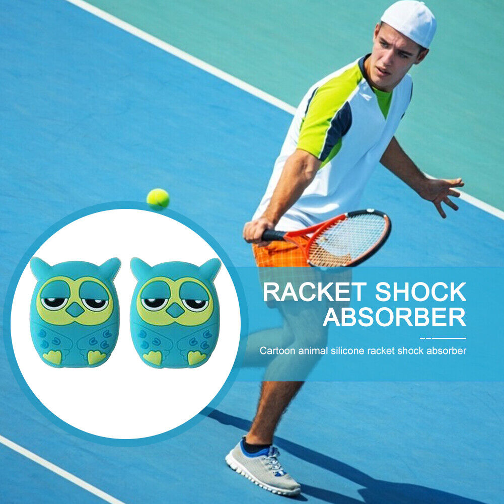 2pcs Cartoon Animal Silicone Racquet Tennis Racket Anti Shock Absorber (H)
