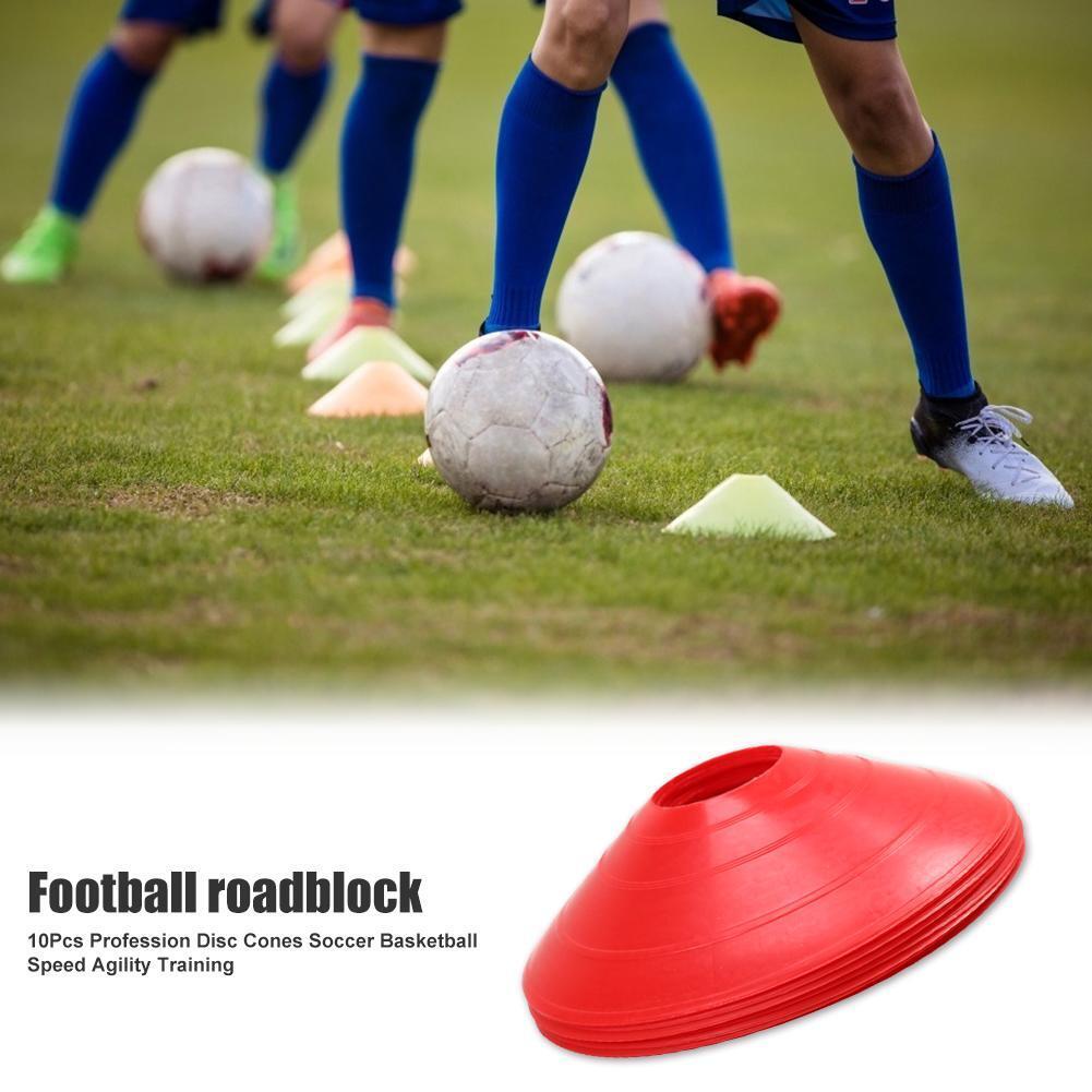 10pcs/lot Outdoor Soccer Cross Speed Agility Training Discs Cone (Red)