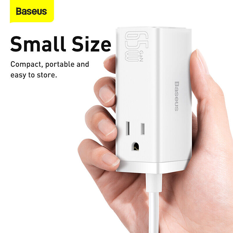 Baseus 65W GaN3 Pro Desktop Charger Power Strip Charging Station (White)