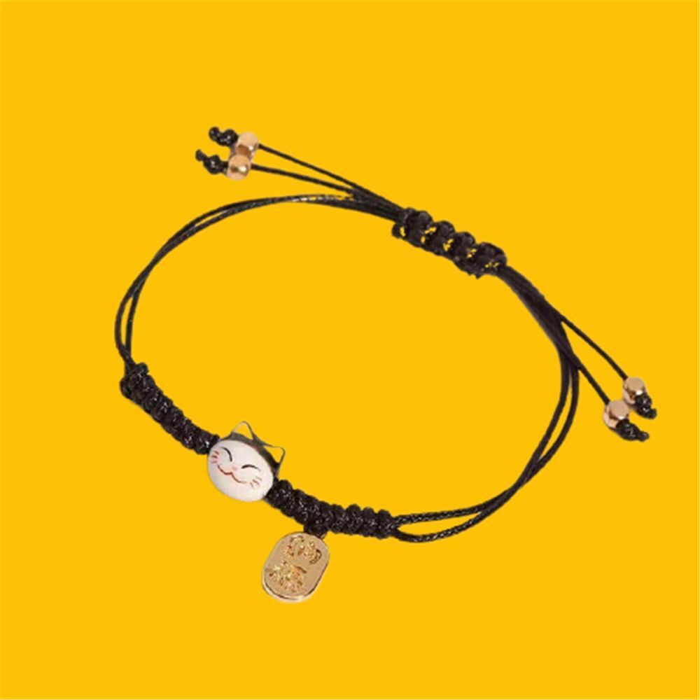Charm Women Cute Gifts Couple Bangles Colorful Rope Lucky Cat Bracelet Handmade