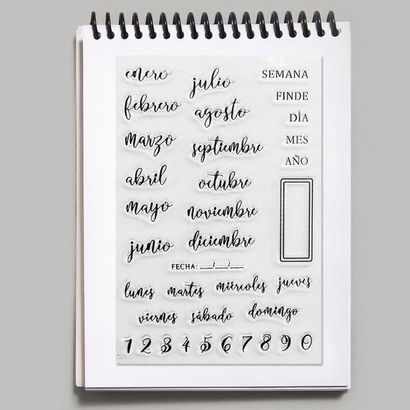 Silicone Stamp Spanish Dates Seal Card Making Envelope Crafting Decoration