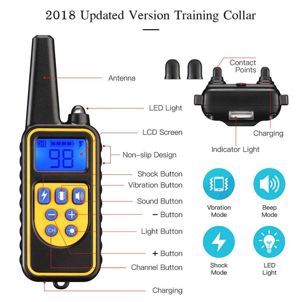 Dog Training Collar Waterproof Receiver Pets Control Rechargeable (2pcs AU)