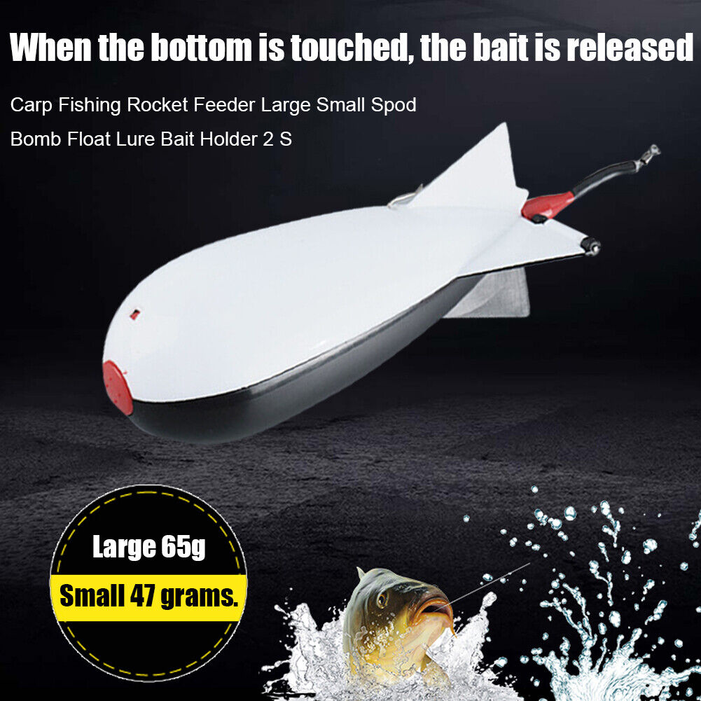 Carp Fishing Rockets Feeders Float Bait Lure Holder Tool (Black+White S)