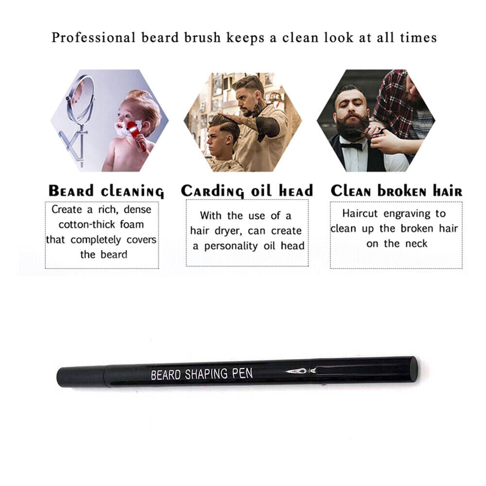 2 in 1 Beard Filling Pen Double Head with Brush Durable Male Styling Tools