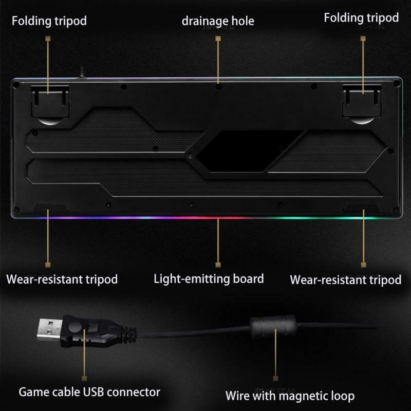 GK-10 Wired 87 Keys Mechanical Gaming Keyboard RGB Backlit for PC Gamer