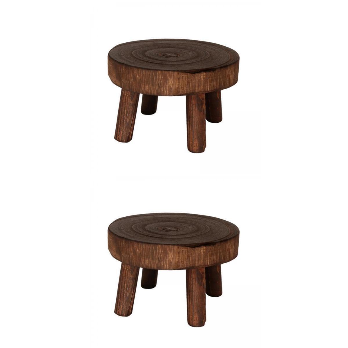 2x Solid Wood Flowerpot Stand Decoration for Balcony Lawn Patio