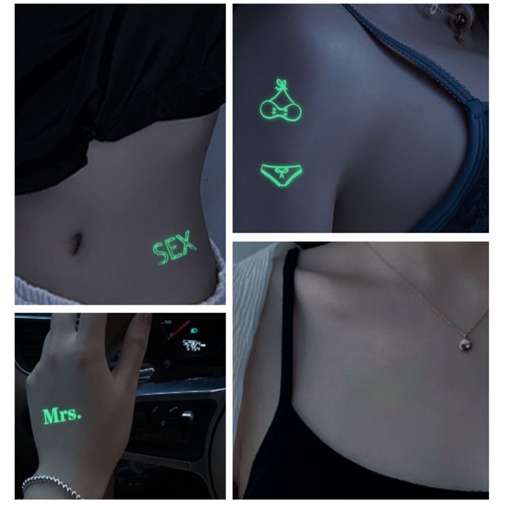New Waterproof Temporary Luminous Stars Flowers Body Tattoos fluorescent notes