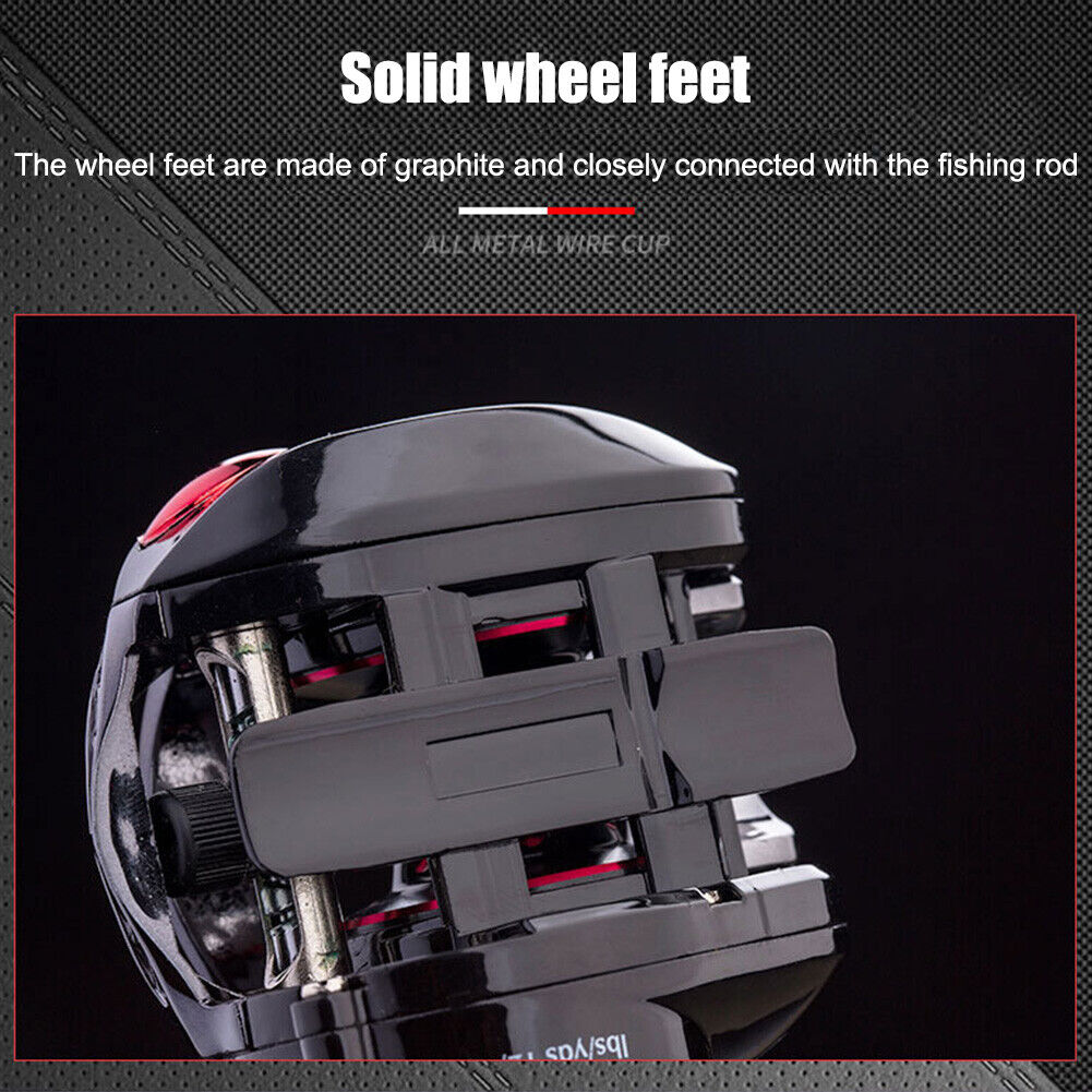 Baitcasting Fishing Reel 8kg Max Drag 7.0/1 Magnetic Brake Reel (Left)