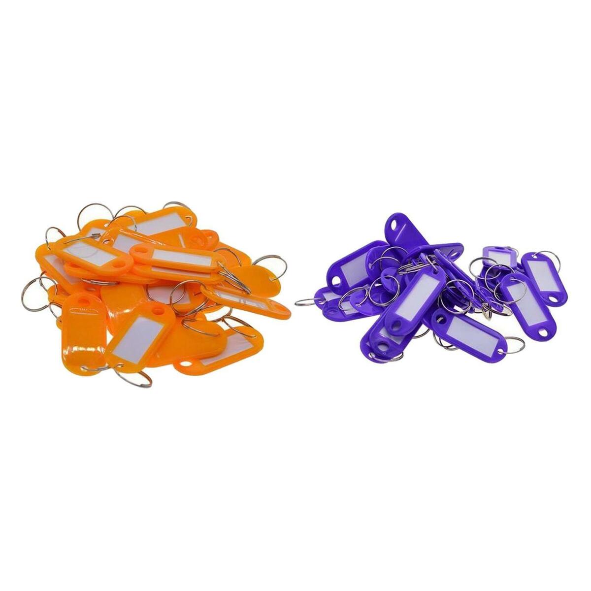 100 Pieces Plastic Key Tags  Label Car Tags Key Identifiers Split Rings