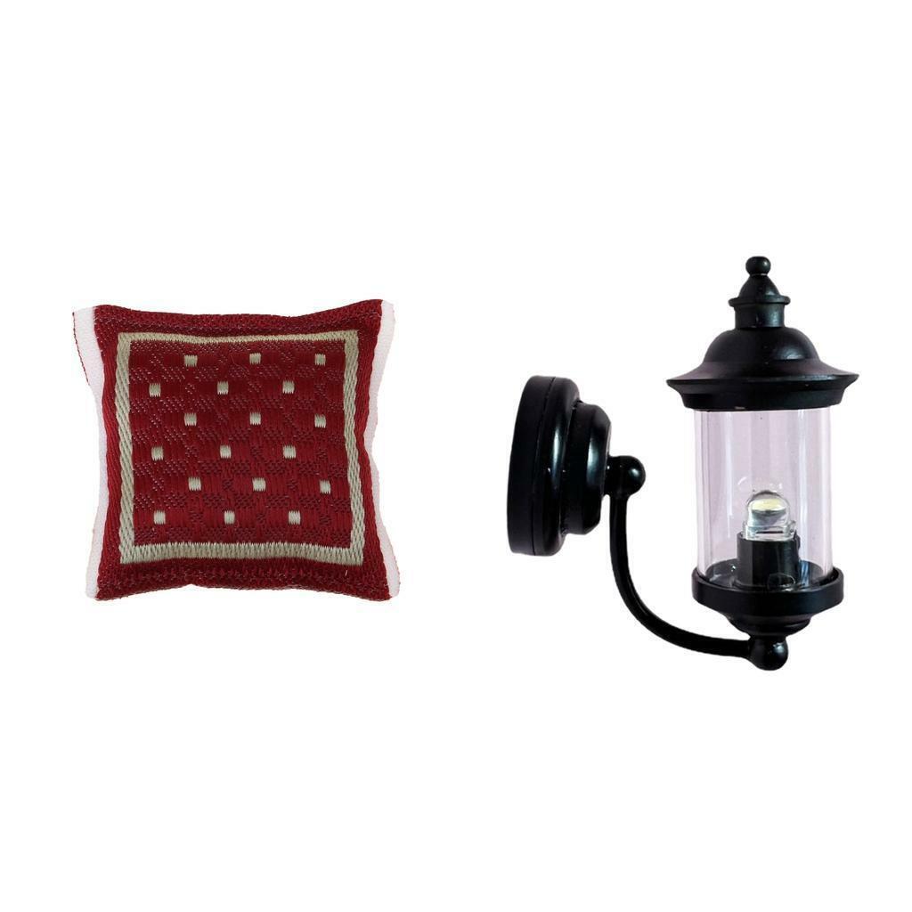 2pcs  Mini 1:12 Wall Lights w/  Room Supplies Decoration