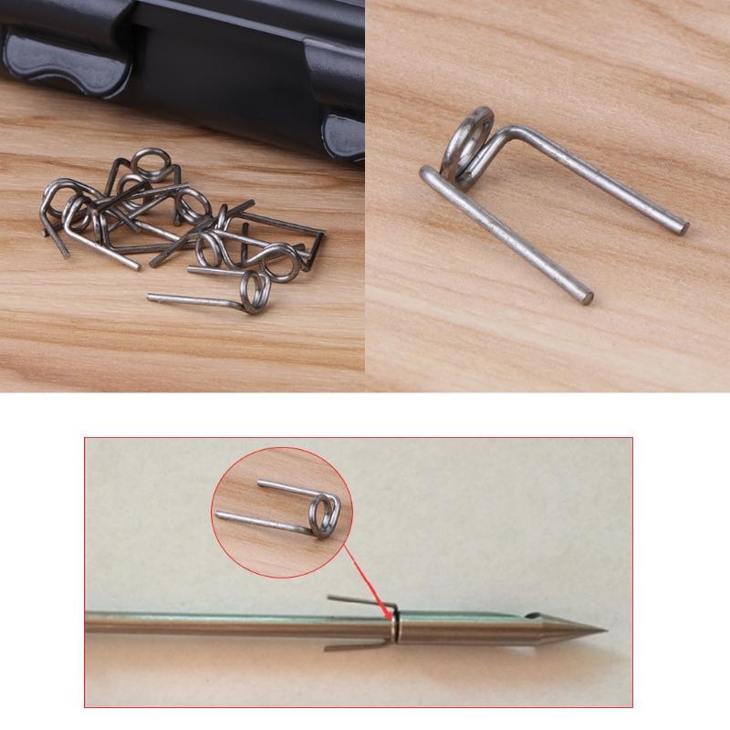 10pcs Fishing Broadhead Barb Arrow Barbed Accessories Stainless Steel 25 Grains
