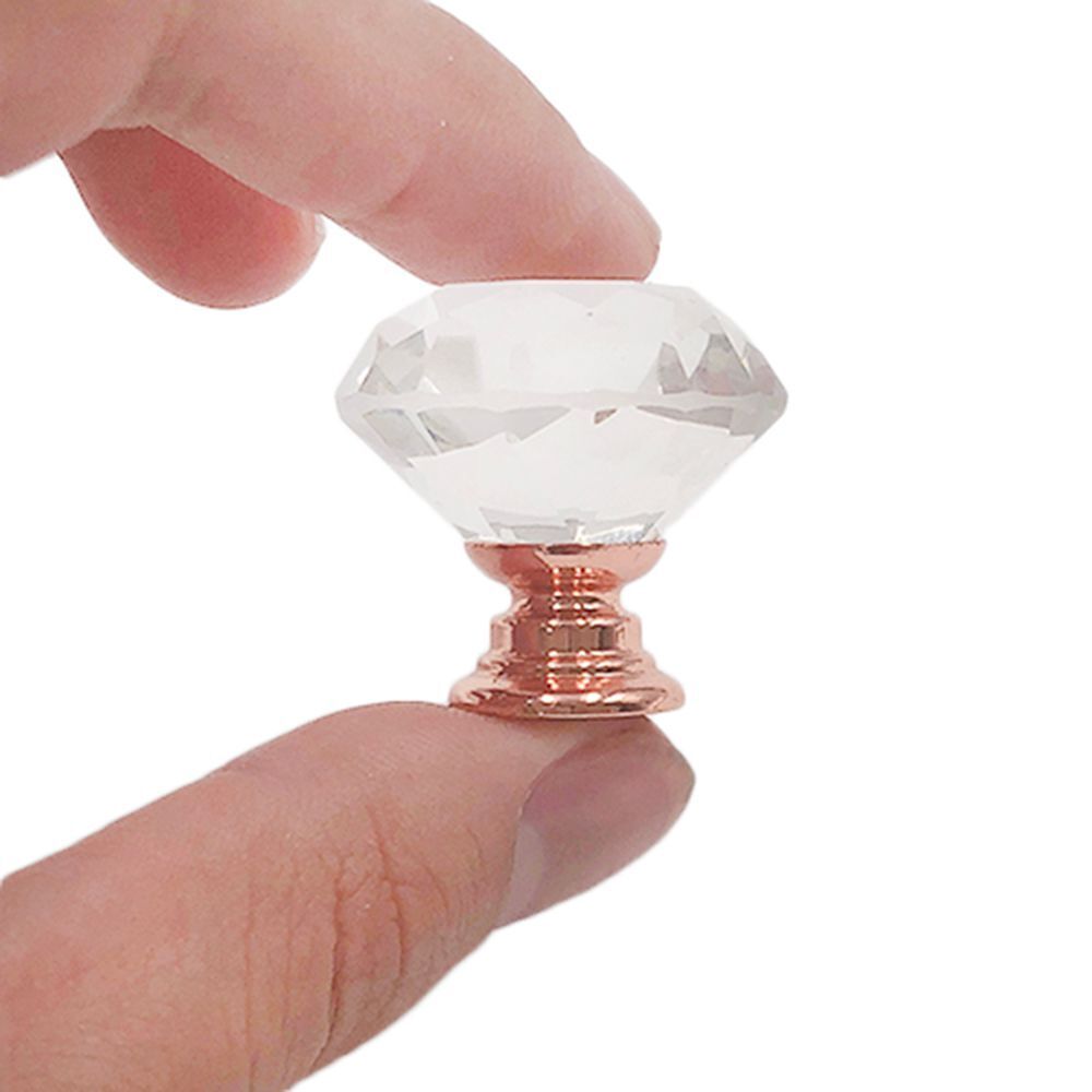 Drawer Door Knobs Crystal Glass Knobs Cupboard Pulls Diamond Shape Pull Handle